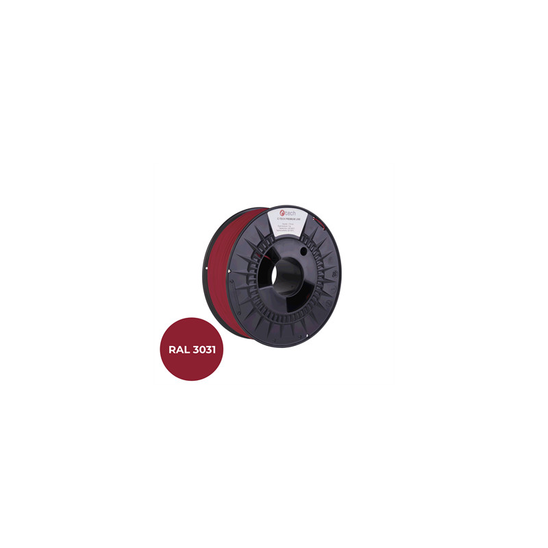 Filament C-TECH PREMIUM LINE, TPU 90A, flexibilná, orientálna červená, RAL3031, 1,75mm, 1kg