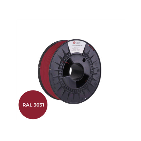 Filament C-TECH PREMIUM LINE, TPU 90A, flexibilná, orientálna červená, RAL3031, 1,75mm, 1kg