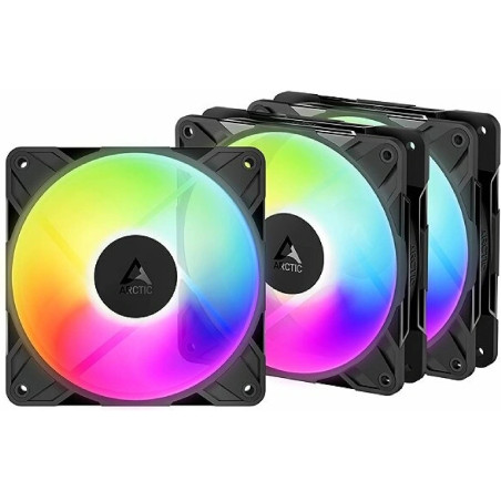 ARCTIC P12 Pre Reverse A-RGB (3pack) 120mm Case Fan with A-RGB - Reverse Impeller Design - FDB beari