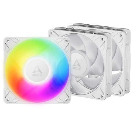 ARCTIC P12 Pro A-RGB (biela) 3-Pack - 120mm A-RGB PWM ventilátor s rozdeľovačom káblov