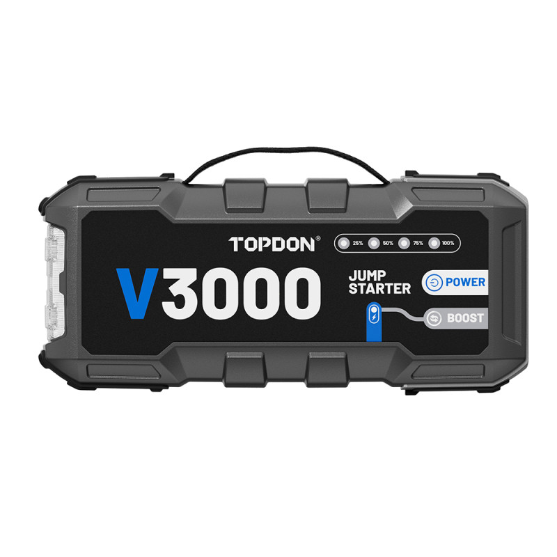 TOPDON Car Jump Starter V3000/3000A/12V vozidla/24000mAh/9l benzín/7l diesel/ LED svetlo |