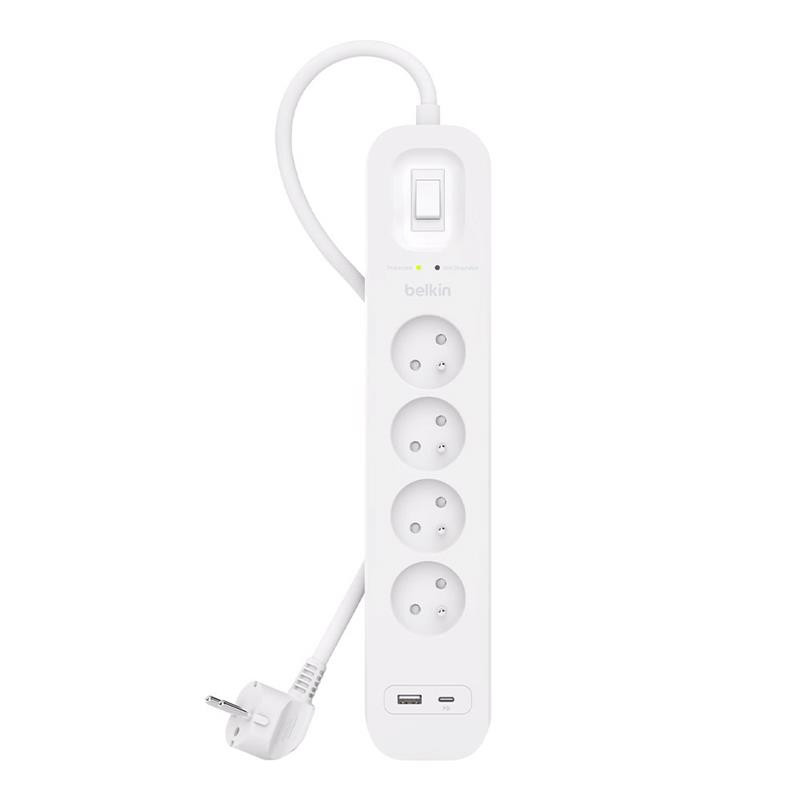 Belkin Surge 4T 525J, 18W, USB A+C, Pol