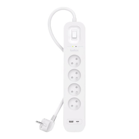 Belkin Surge 4T 525J, 18W, USB A+C, Pol