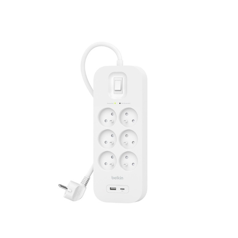 Belkin SURGE 6OT 650J, 18W, USB A+C, Pol