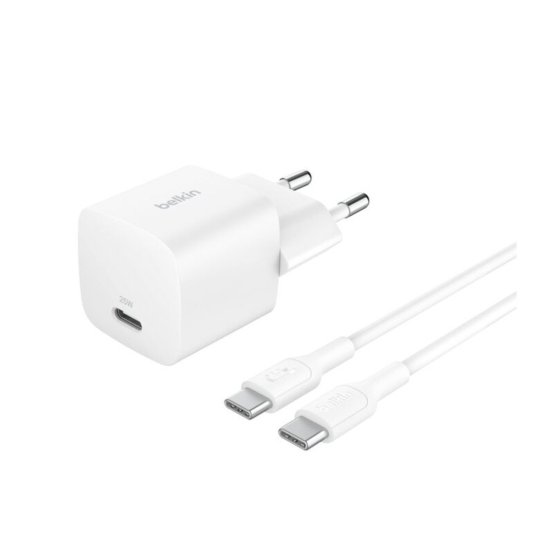 BELKIN 25W USB PD nabíjací adaptér biely + 1m USB-C kábel