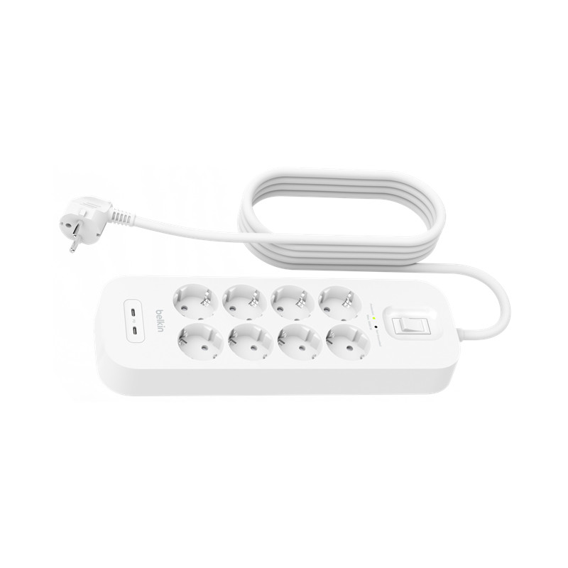 Belkin Surge strip 8 zásuviek, 2x USB-C