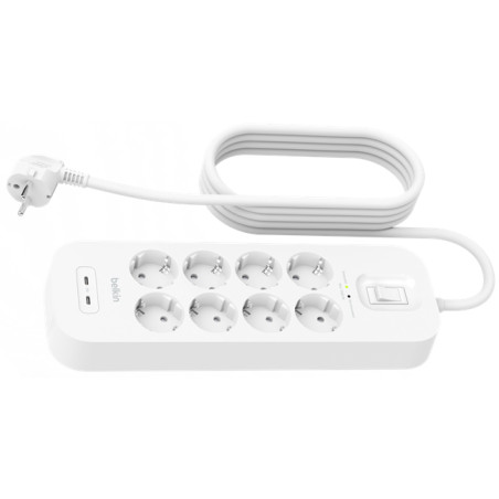 Belkin Surge strip 8 zásuviek, 2x USB-C