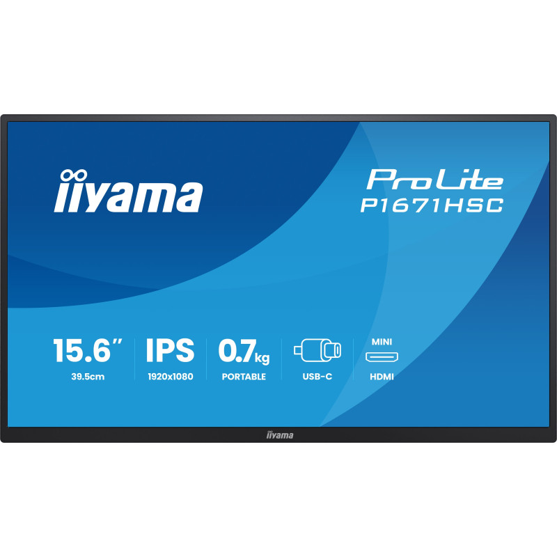 iiyama ProLite/P1671HSC-B1/15,6''/IPS/FHD/60Hz/3ms/Čierna/3R