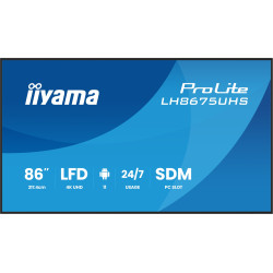 86'' iiyama LH8675UHS-B2AG: IPS, 4K, 24/7, Android 11