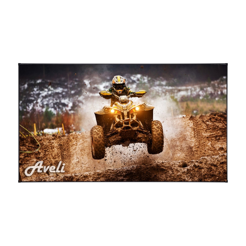 Plátno AVELI PREMIUM, pevný rám, metal, 221x124 (16:9) 100''