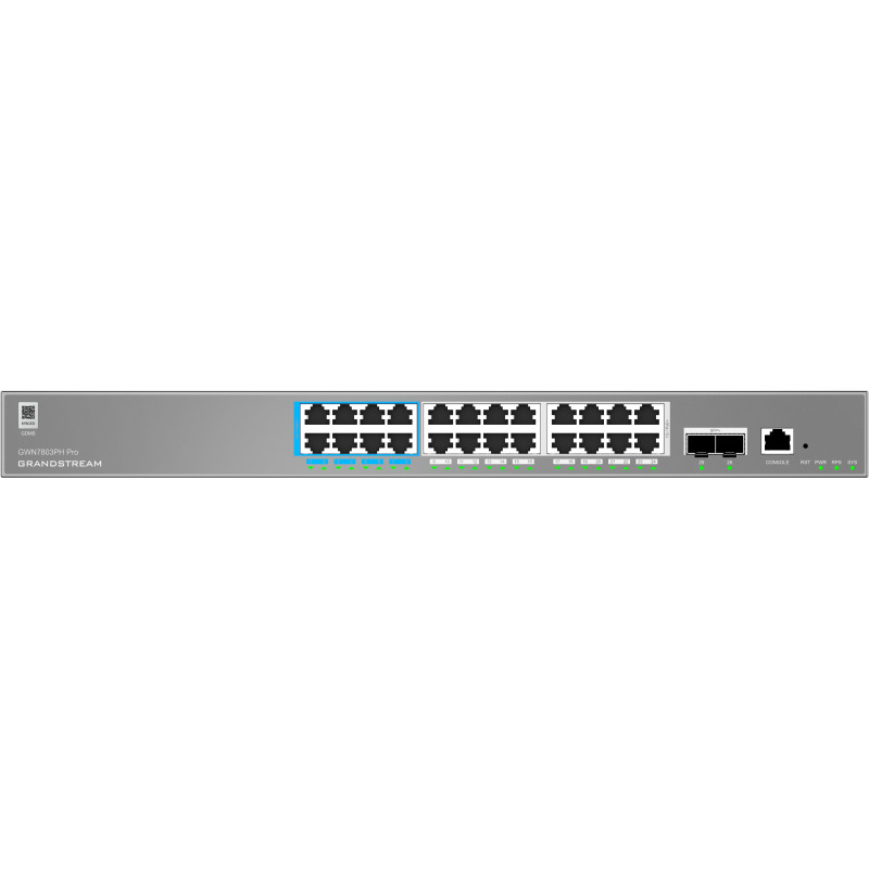 Grandstream GWN7803PH Pro L2++, Managed switch, 24x 1Gb RJ45, PoE, SFP+