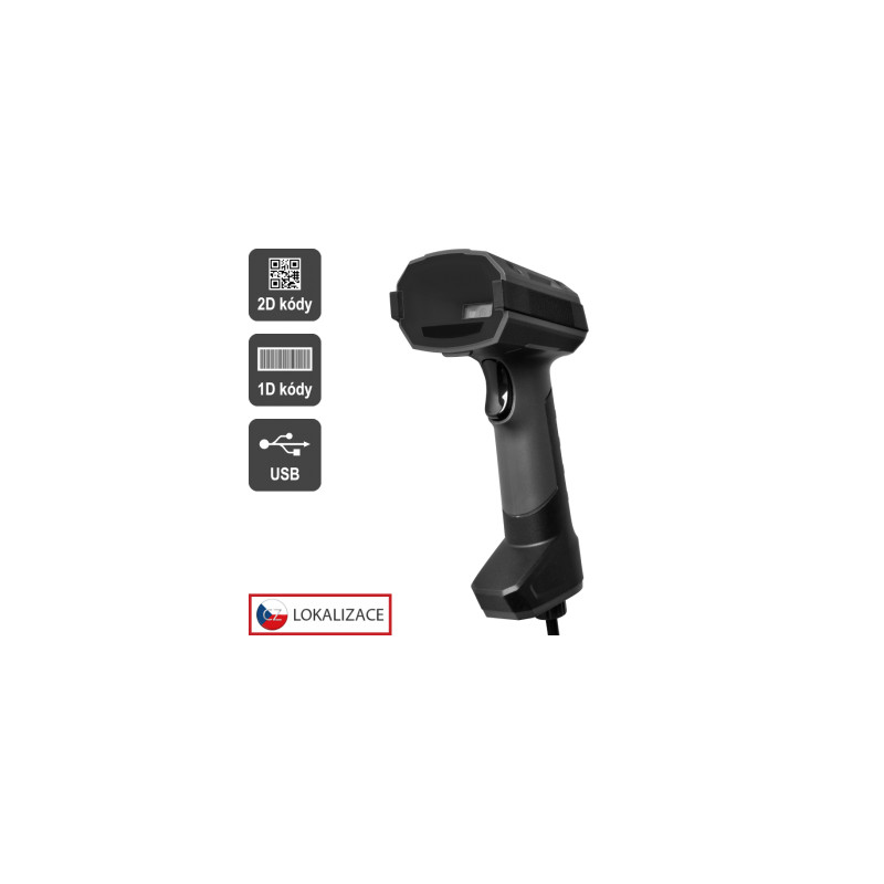Virtuos HT-857 - CCD 2D priemyselná čítačka, USB, tmavo šedá