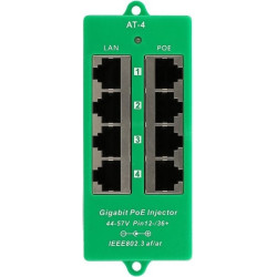 MaxLink Gigabitový 4-portový PoE panel, 802.3af/at