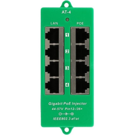 MaxLink Gigabitový 4-portový PoE panel, 802.3af/at