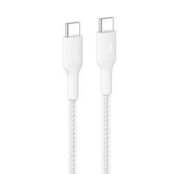 BELKIN kábel USB-C 240W opletaný 1m biely