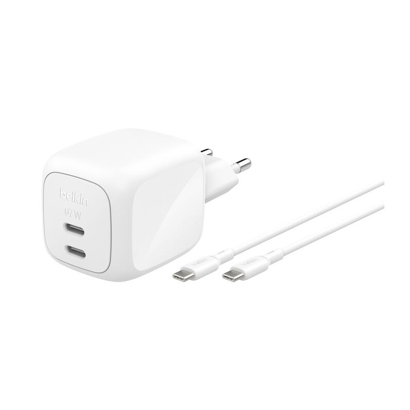 BELKIN BOOSTCHARGE 67W 2 porty biely + 2m USB-C kábel