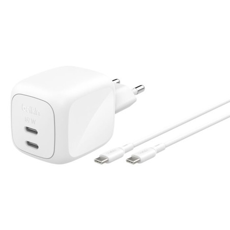 BELKIN BOOSTCHARGE 67W 2 porty biely + 2m USB-C kábel