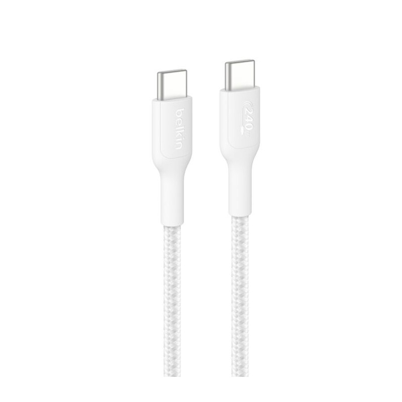 BELKIN kábel USB-C 240W opletaný 2m biely