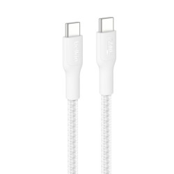 BELKIN kábel USB-C 240W opletaný 3m biely