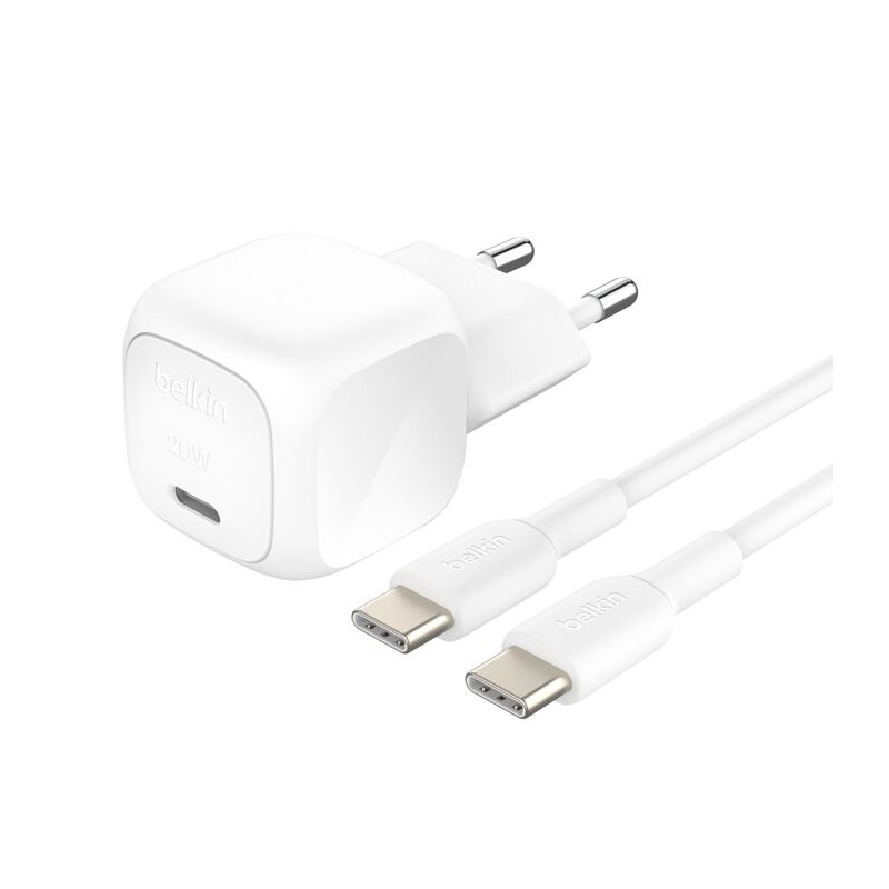 BELKIN 20W USB PD nabíjací adaptér biely + 1m USB-C kábel
