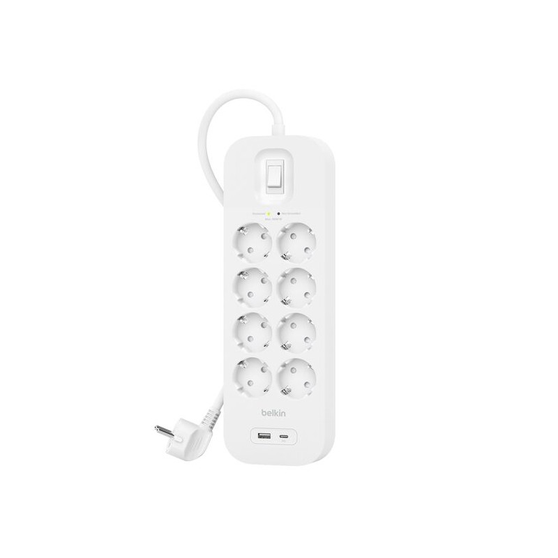 Belkin Surge protection s USB-C, 8 zásuviek