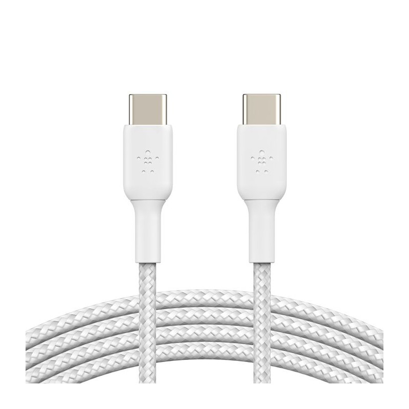 BELKIN BOOSTCHARGE USB-C kábel opletaný 2m biely