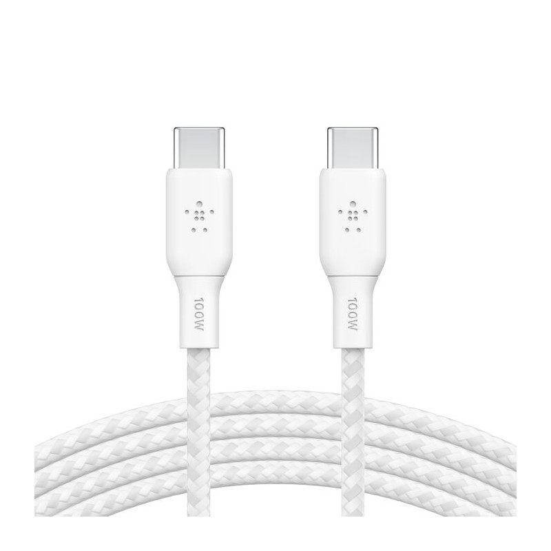 BELKIN BOOSTCHARGE 100W USB-C opletaný 3m biely