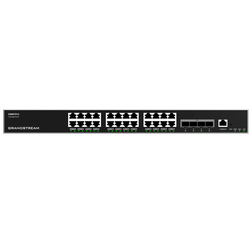 Grandstream GWN7813 L3 Managed Switch 24 portov / 4x SFP+, VLAN, QoS, stacking