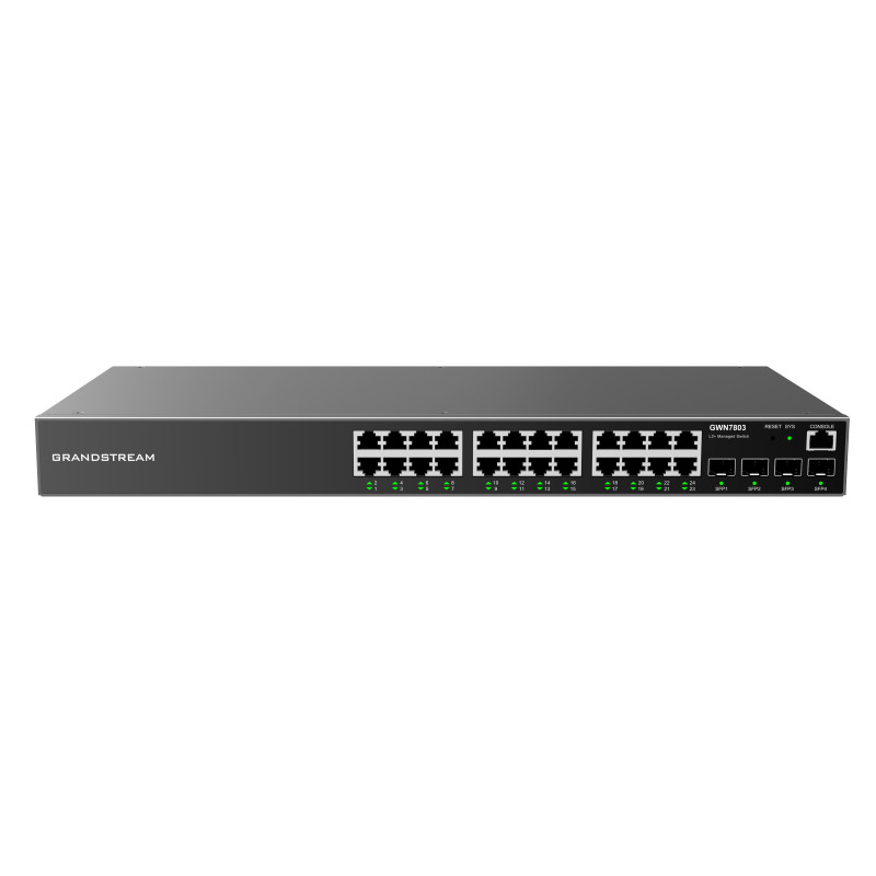 Grandstream GWN7803 L2+ Managed Network Switch 24x 1Gb RJ45, 4x SFP, DHCP, QoS, VLAN