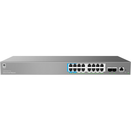 Grandstream GWN7802P Pre L2++ Managed Network switch, 16x 1Gb RJ45, PoE++, SFP+, DHCP, CLI, VLAN