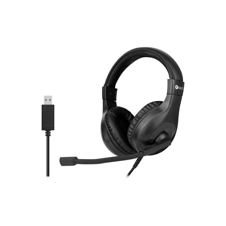 Slúchadlá k PC C-TECH MHS-05U, USB čierna