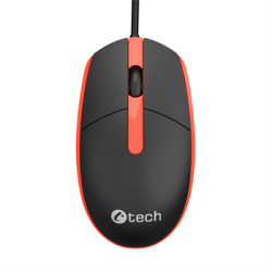 Myš C-TECH WM-10, čiernočervená, USB