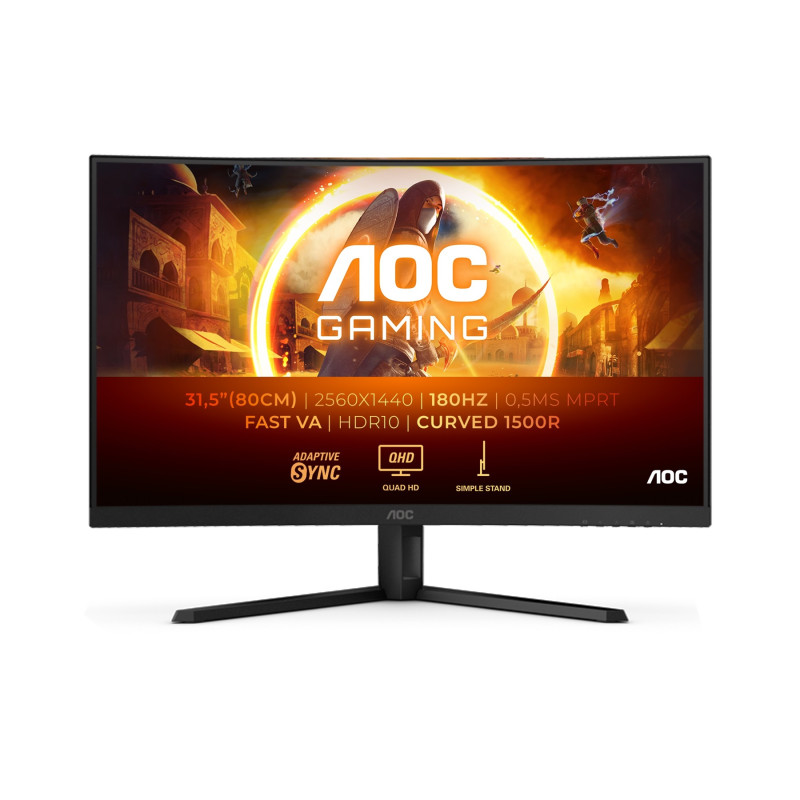 AOC Gaming/CQ32G4VE/31,5''/VA/QHD/180Hz/1ms/Black/3R