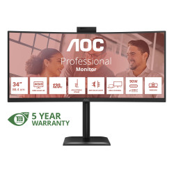 AOC/CU34E4CW/34''/VA/wQHD/120Hz/4ms/Čierna/5R