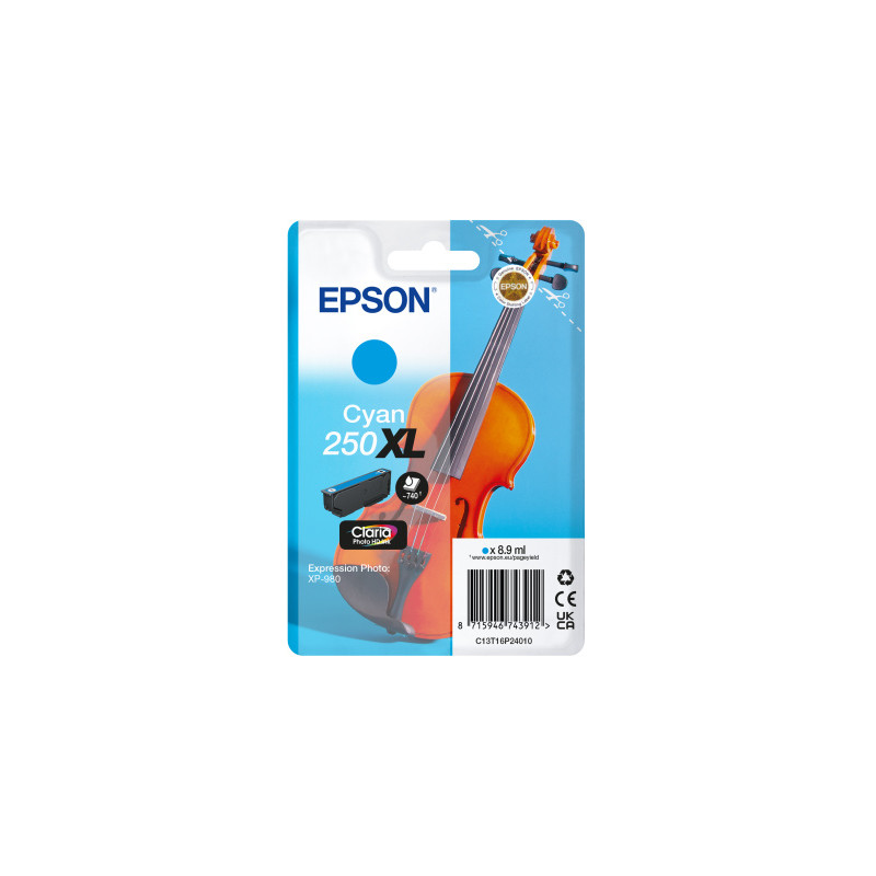 Epson Singlepack Cyan 250XL ink