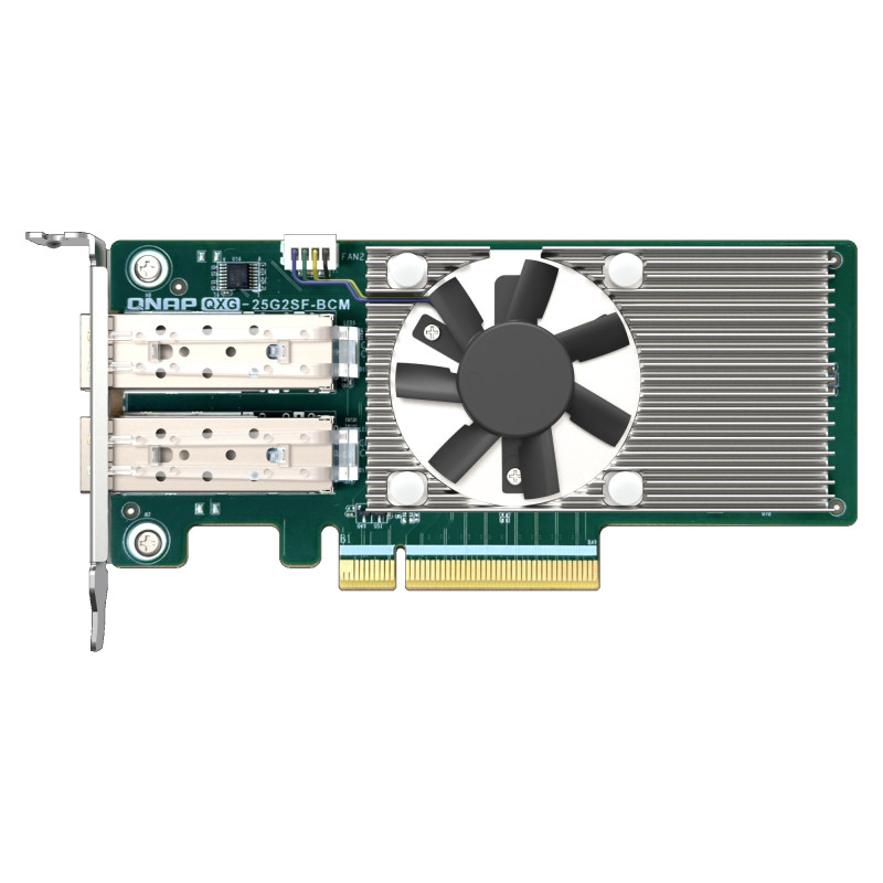QNAP QXG-25G2SF-BCM Dual port na 25GbE Network adaptér, 2 x SFP28, Broadcom 57504 controller