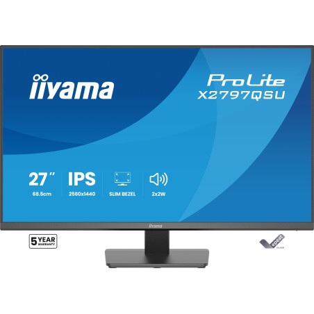 iiyama ProLite/X2797QSU-B1/27''/IPS/QHD/75Hz/1ms/Čierna/5R
