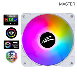 EVOLVEO 12FMW, ventilátor, 120mm, 4pin molex, ARGB, master, biely