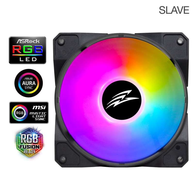 EVOLVEO 12FSB, ventilátor, 120mm, 4pin molex, ARGB, slave, čierny