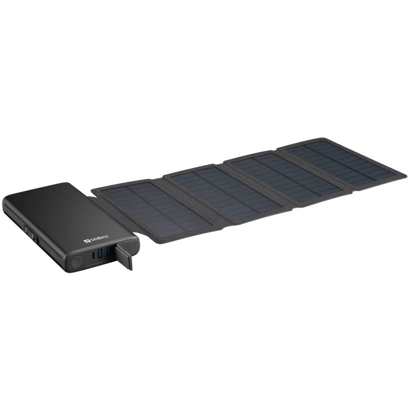 Sandberg Solar 4-Panel Powerbank 25000 mAh, solárna nabíjačka, čierna