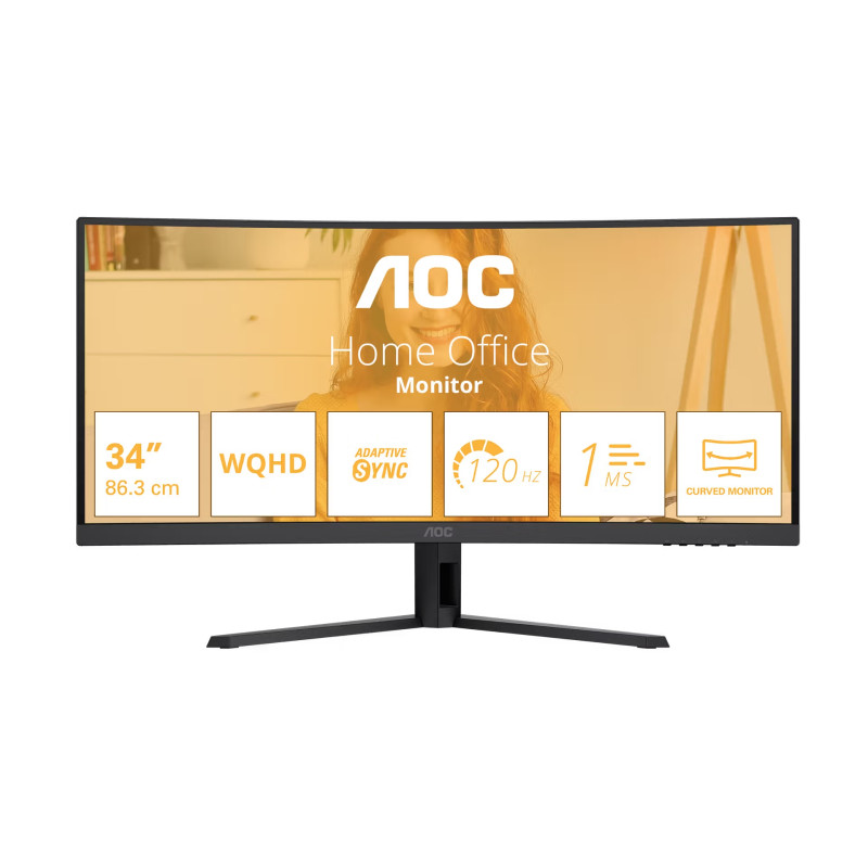 AOC/CU34B3E/34''/VA/wQHD/120Hz/1ms/Čierna/3R