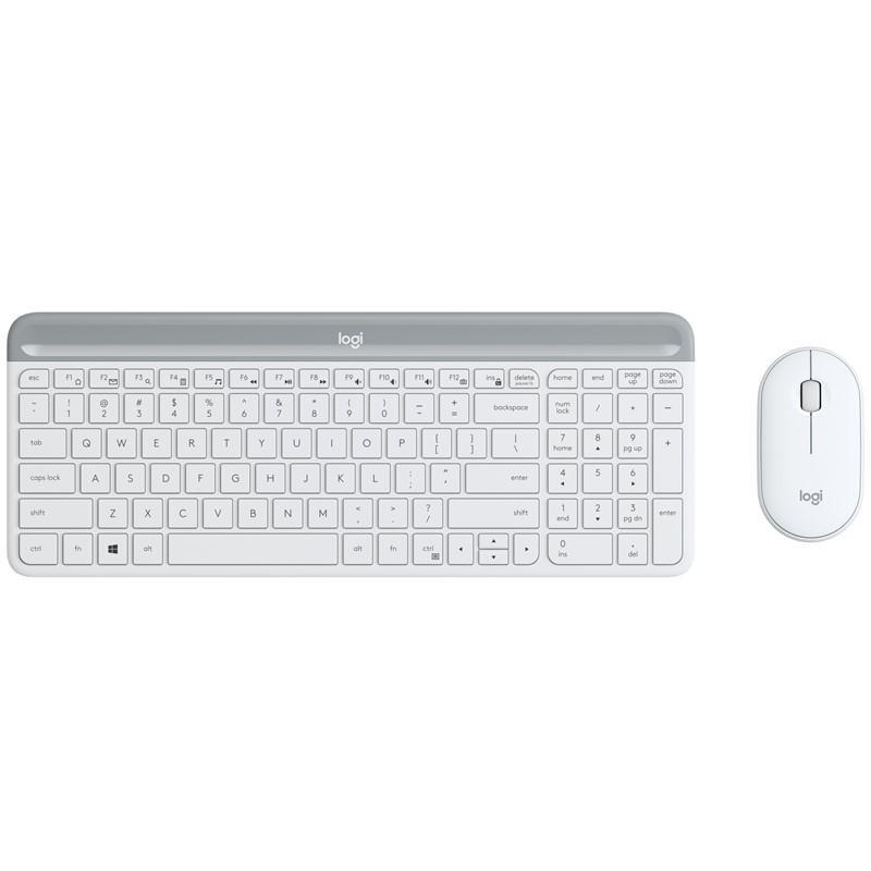 PROMO set Logitech slim Wireless MK470 - white, US