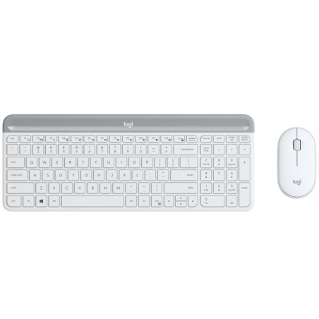 PROMO set Logitech slim Wireless MK470 - white, US