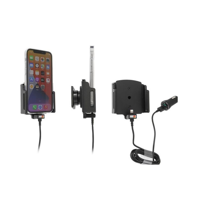 Brodit držiak do auta na Apple iPhone 12/12 Pro, nastaviteľný (70-83mm), 2xUSB, nab. z cig. zap.