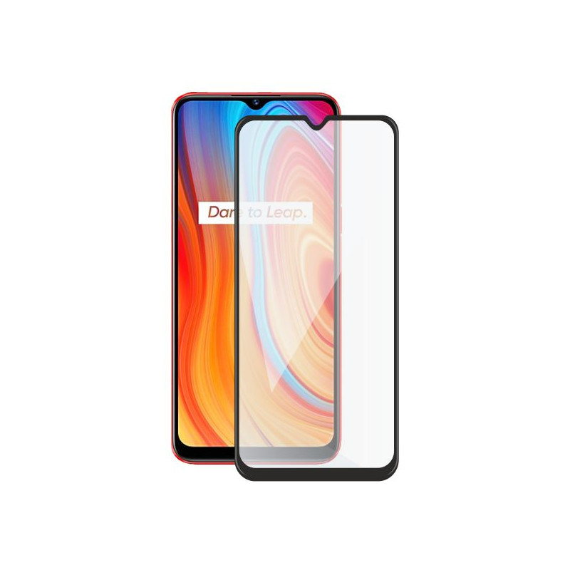 Screenshield REALME C3 (full COVER black) Tempered Glass Protection