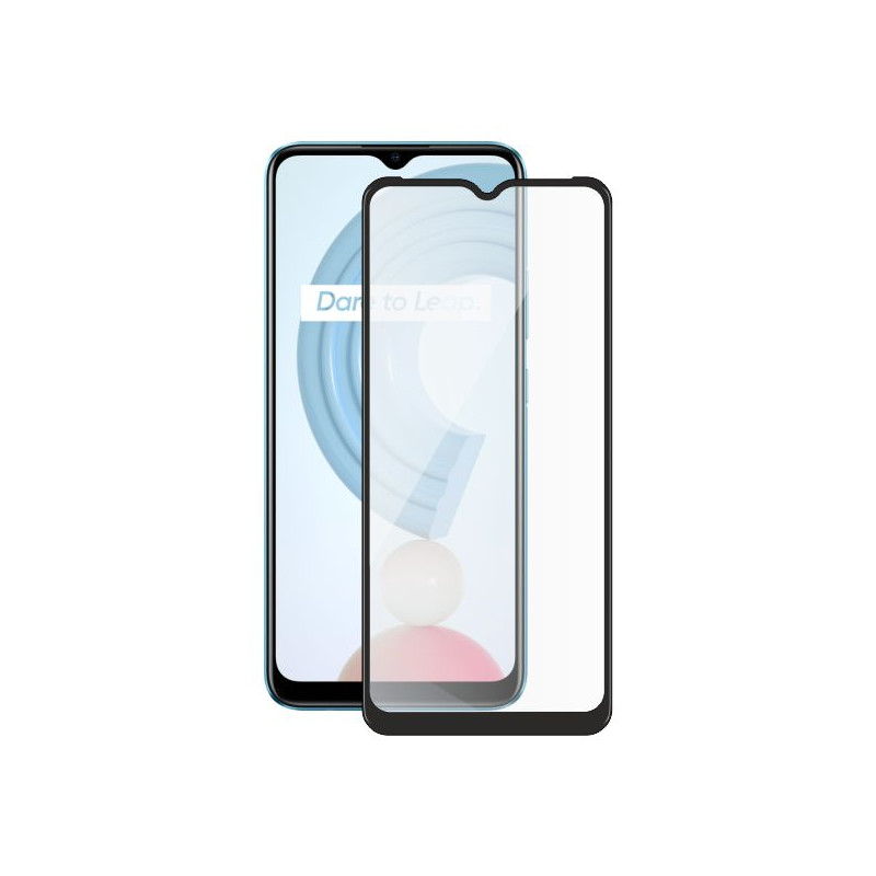 Screenshield REALME C21 (full COVER black) Tempered Glass Protection