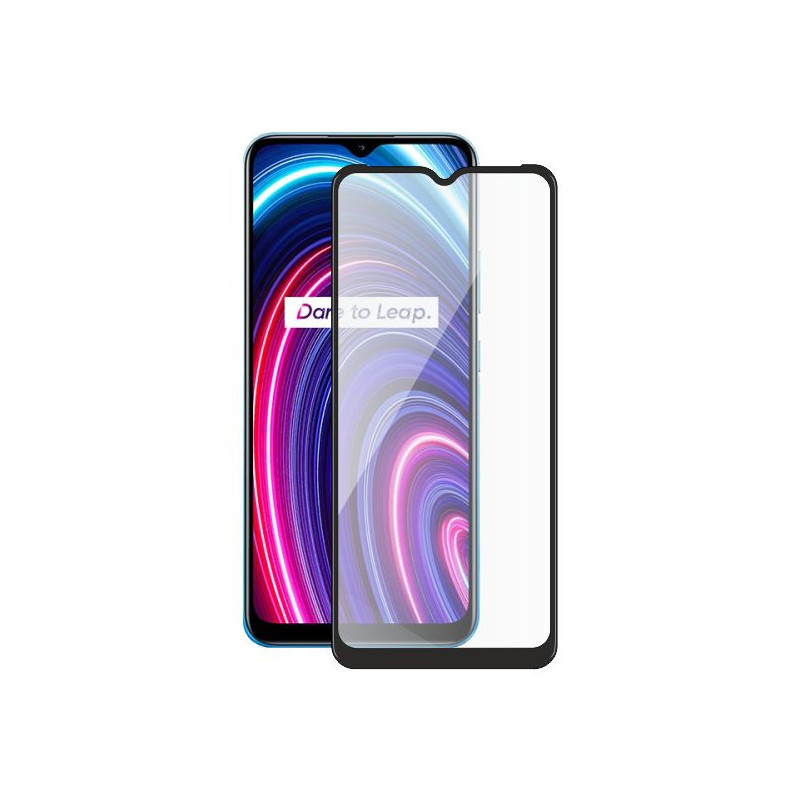 Screenshield REALME C25Y (full COVER black) Tempered Glass Protection