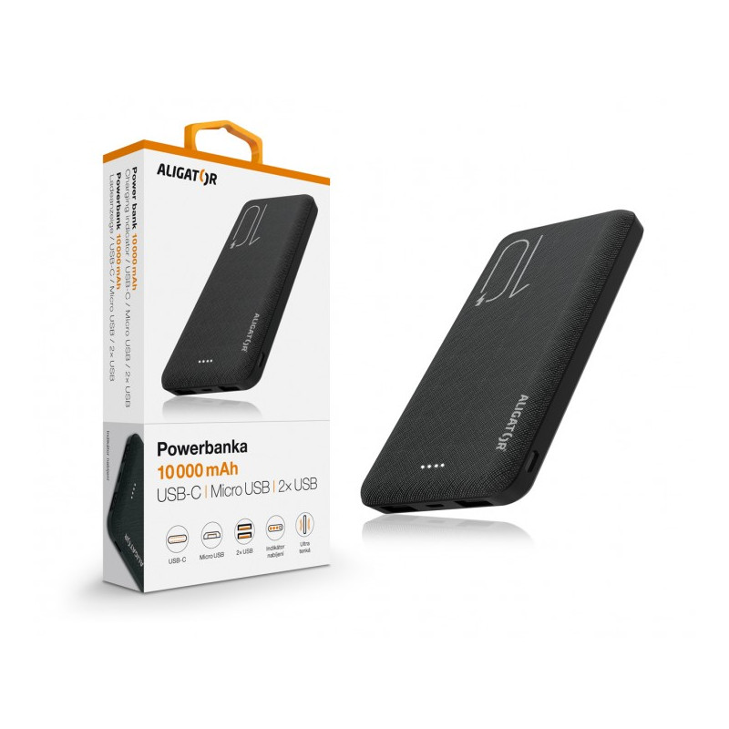 ALIGATOR PBAL1000, 10 000mAh 2v1, čierna