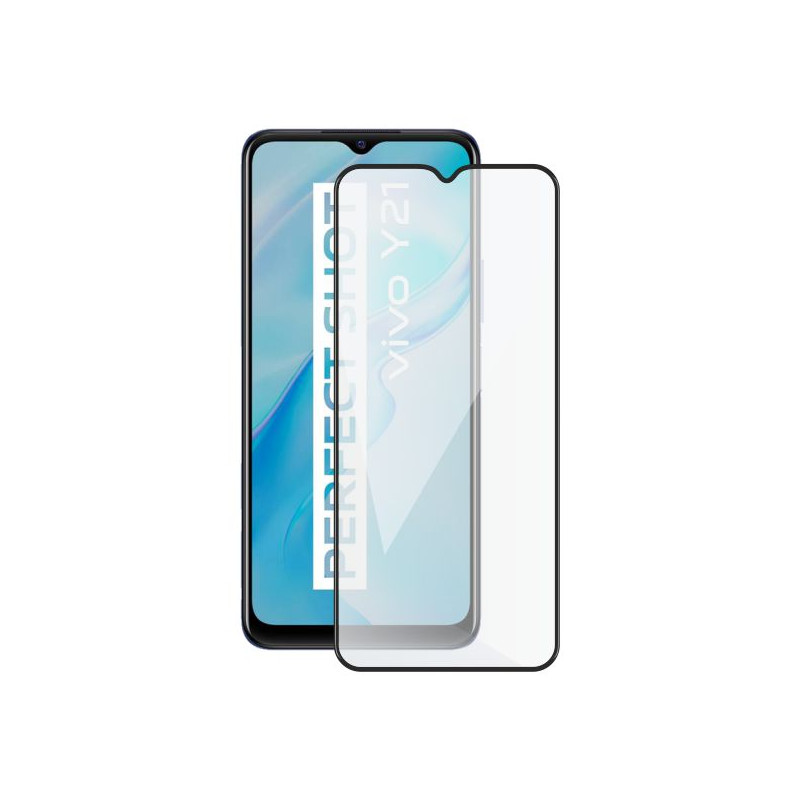 Screenshield VIVO Y21 (full COVER black) Tempered Glass Protection