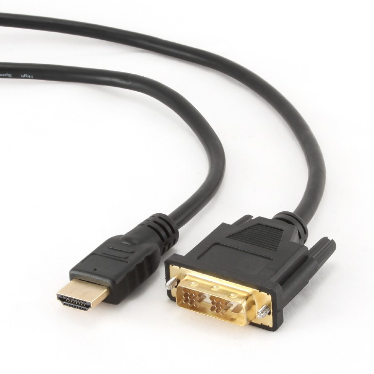Kabel HDMI-DVI 0,5m, M/M stín, pozlátené konekt 13